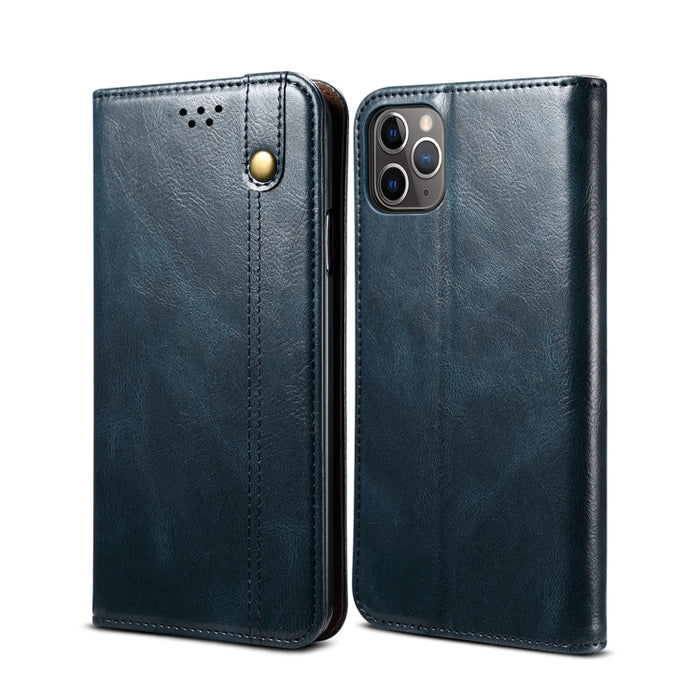 Estuche de cuero con tapa horizontal con textura de caballo loco de cera simple con ranuras para tarjetas y billetera, For iPhone 11, For iPhone 11 Pro, For iPhone 11 Pro Max, For iPhone 12 mini, For iPhone 12 / 12 Pro, For iPhone 12 Pro Max           ...
