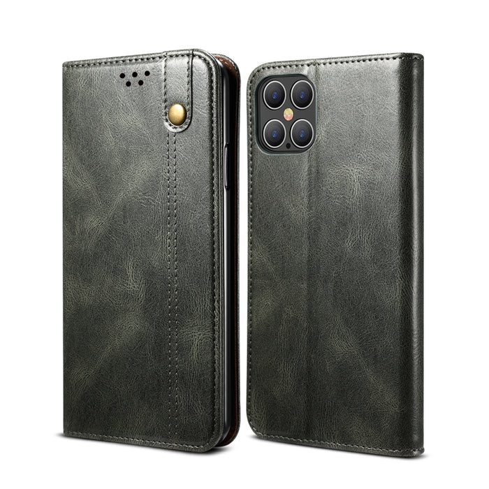 Estuche de cuero con tapa horizontal con textura de caballo loco de cera simple con ranuras para tarjetas y billetera, For iPhone 11, For iPhone 11 Pro, For iPhone 11 Pro Max, For iPhone 12 mini, For iPhone 12 / 12 Pro, For iPhone 12 Pro Max           ...