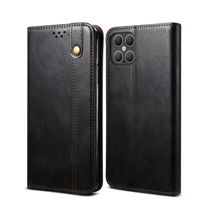 Estuche de cuero con tapa horizontal con textura de caballo loco de cera simple con ranuras para tarjetas y billetera, For iPhone 11, For iPhone 11 Pro, For iPhone 11 Pro Max, For iPhone 12 mini, For iPhone 12 / 12 Pro, For iPhone 12 Pro Max           ...
