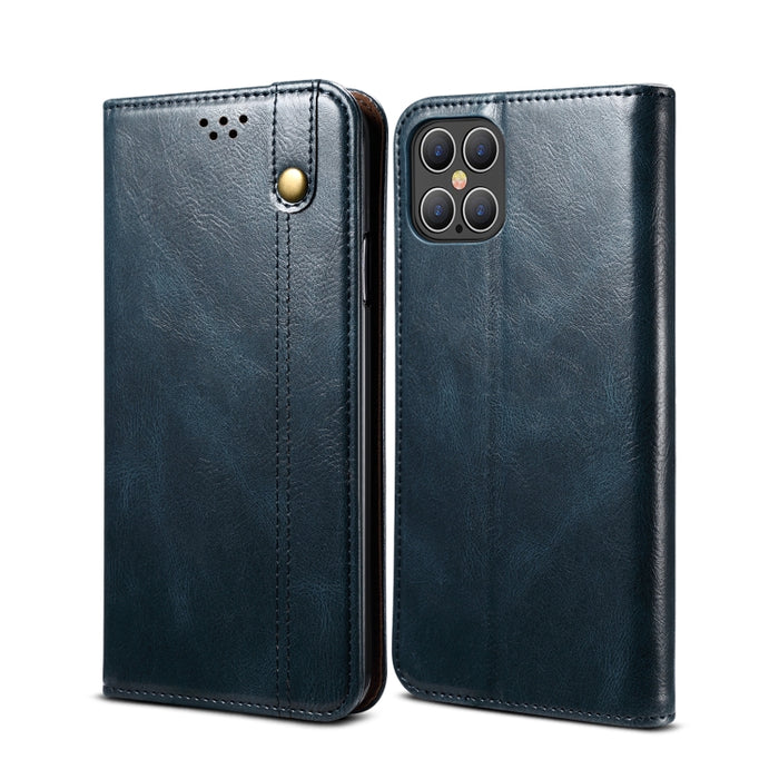 Estuche de cuero con tapa horizontal con textura de caballo loco de cera simple con ranuras para tarjetas y billetera, For iPhone 11, For iPhone 11 Pro, For iPhone 11 Pro Max, For iPhone 12 mini, For iPhone 12 / 12 Pro, For iPhone 12 Pro Max           ...