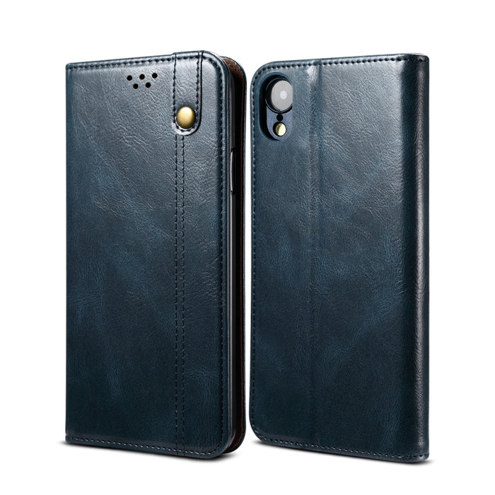 Estuche de cuero con tapa horizontal con textura de caballo loco de cera simple con ranuras para tarjetas y billetera, For iPhone 11, For iPhone 11 Pro, For iPhone 11 Pro Max, For iPhone 12 mini, For iPhone 12 / 12 Pro, For iPhone 12 Pro Max           ...