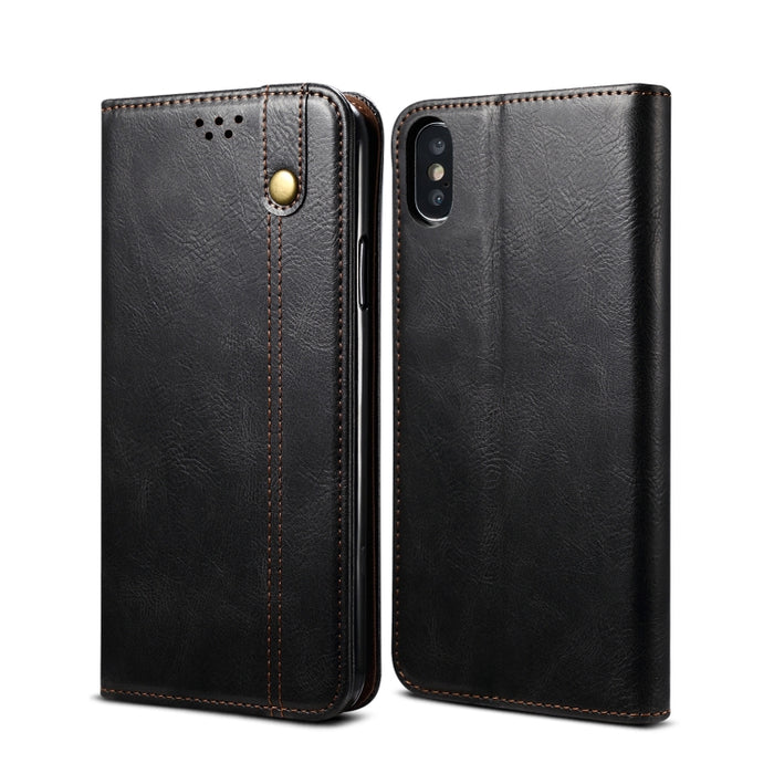 Estuche de cuero con tapa horizontal con textura de caballo loco de cera simple con ranuras para tarjetas y billetera, For iPhone 11, For iPhone 11 Pro, For iPhone 11 Pro Max, For iPhone 12 mini, For iPhone 12 / 12 Pro, For iPhone 12 Pro Max           ...