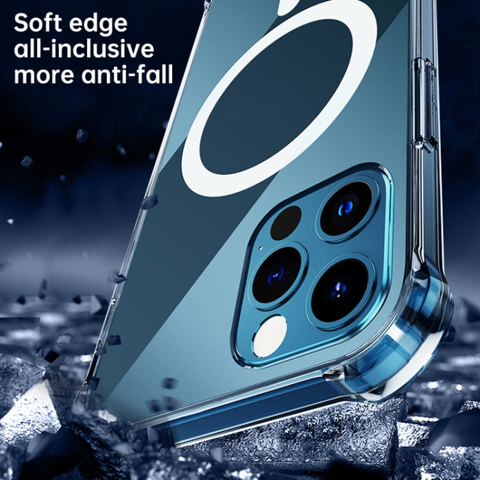 Estuche protector Magsafe de PC + TPU transparente magnético a prueba de golpes