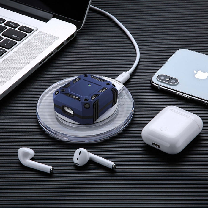 Funda protectora para auriculares Iron Man de cuatro esquinas a prueba de golpes para AirPods 1/2