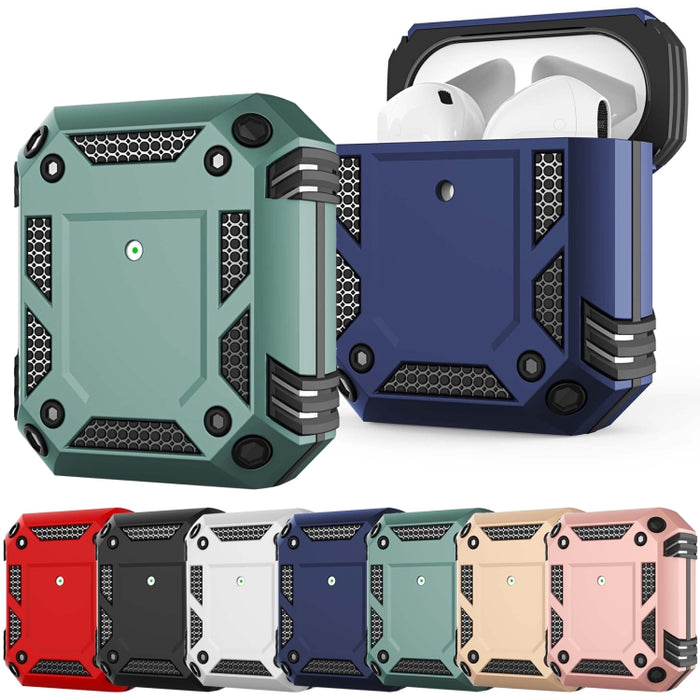 Funda protectora para auriculares Iron Man de cuatro esquinas a prueba de golpes para AirPods 1/2
