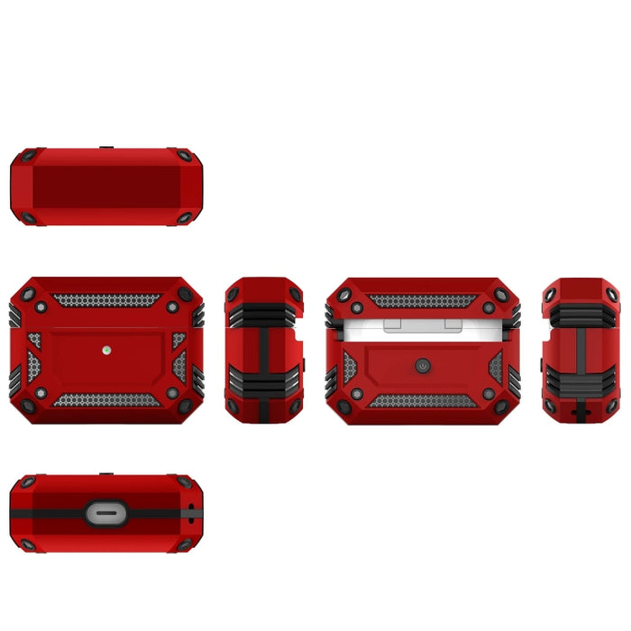 Funda protectora para auriculares Iron Man de cuatro esquinas a prueba de golpes para AirPods Pro
