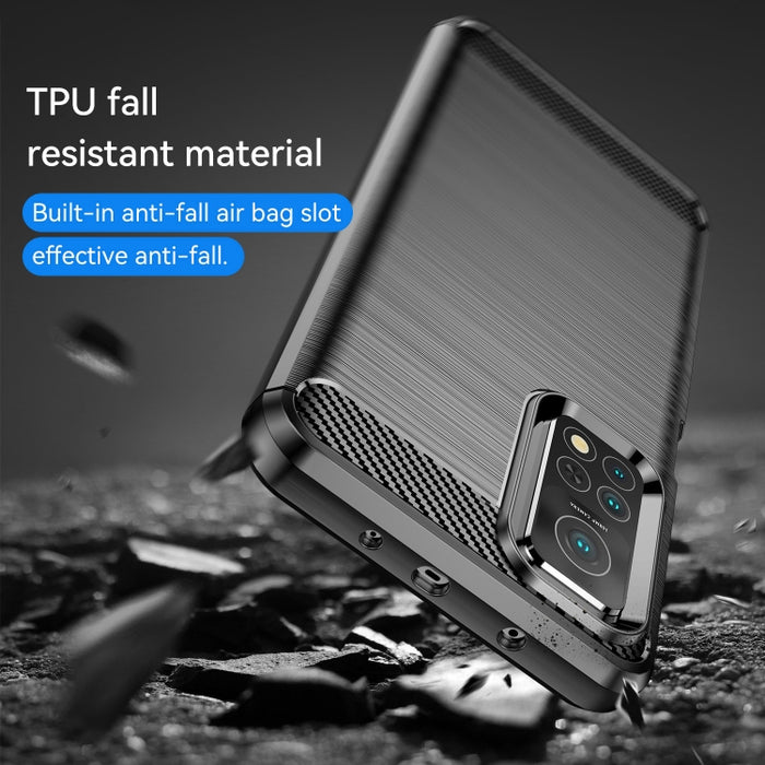 Estuche de TPU de fibra de carbono con textura cepillada, For Xiaomi Mi 10T Pro 5G, For Xiaomi Mi 10 Ultra, For Xiaomi Mi 10T Lite 5G, For Xiaomi Poco C3, For Xiaomi Poco X3 NFC, For Xiaomi Redmi 9A, For Xiaomi Redmi 9C, For Xiaomi Redmi K30 Ultra