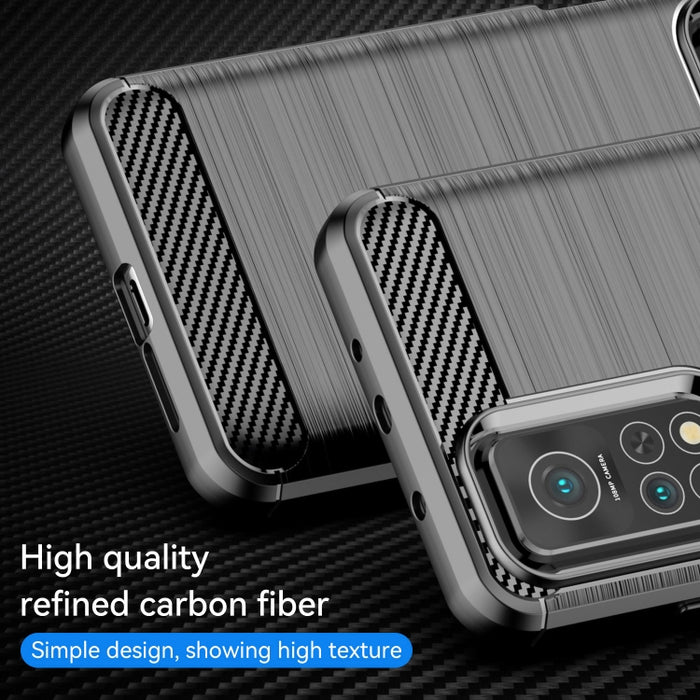 Estuche de TPU de fibra de carbono con textura cepillada, For Xiaomi Mi 10T Pro 5G, For Xiaomi Mi 10 Ultra, For Xiaomi Mi 10T Lite 5G, For Xiaomi Poco C3, For Xiaomi Poco X3 NFC, For Xiaomi Redmi 9A, For Xiaomi Redmi 9C, For Xiaomi Redmi K30 Ultra