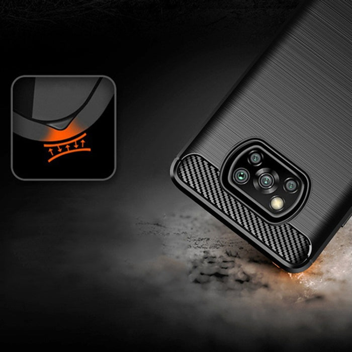 Estuche de TPU de fibra de carbono con textura cepillada, For Xiaomi Mi 10T Pro 5G, For Xiaomi Mi 10 Ultra, For Xiaomi Mi 10T Lite 5G, For Xiaomi Poco C3, For Xiaomi Poco X3 NFC, For Xiaomi Redmi 9A, For Xiaomi Redmi 9C, For Xiaomi Redmi K30 Ultra