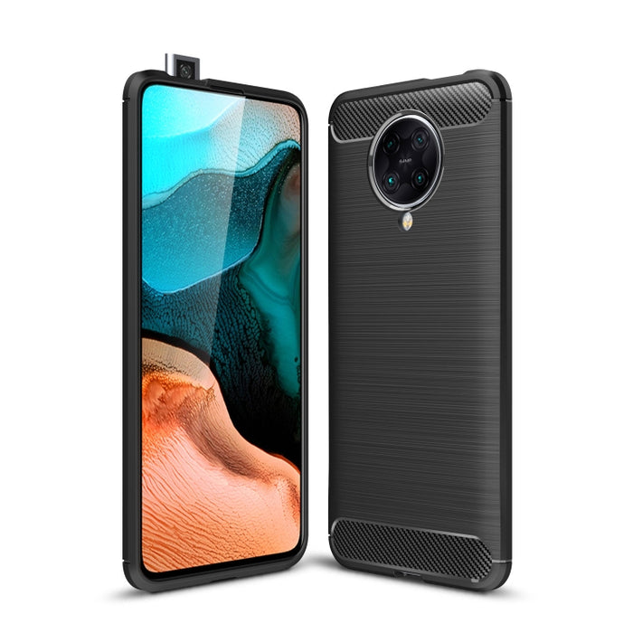 Estuche de TPU de fibra de carbono con textura cepillada, For Xiaomi Mi 10T Pro 5G, For Xiaomi Mi 10 Ultra, For Xiaomi Mi 10T Lite 5G, For Xiaomi Poco C3, For Xiaomi Poco X3 NFC, For Xiaomi Redmi 9A, For Xiaomi Redmi 9C, For Xiaomi Redmi K30 Ultra