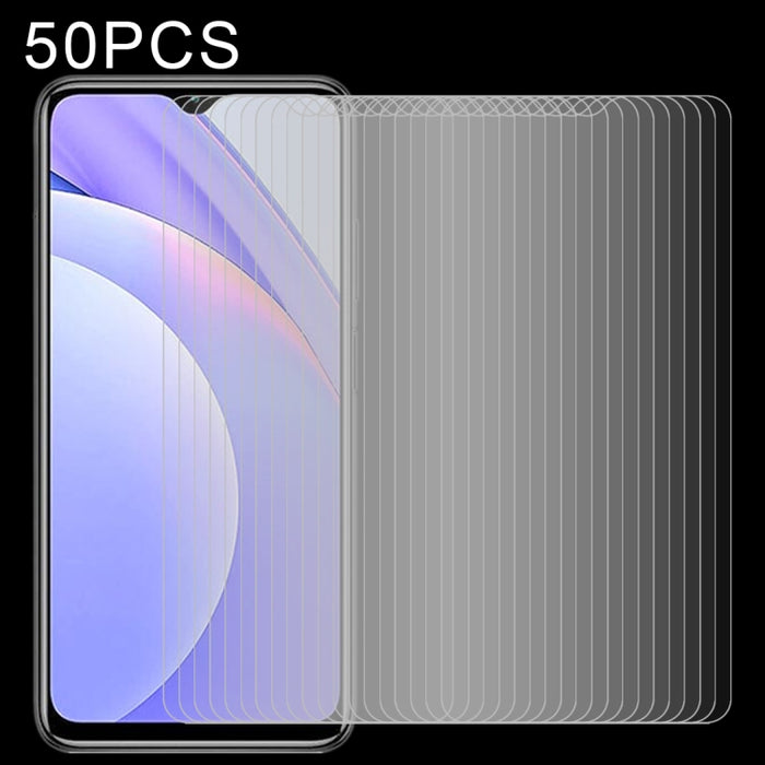 50 PCS 0.26mm 9H 2.5D Película de vidrio templado, For Samsung Galaxy A02s, For Samsung Galaxy A12 / A12 Nacho / A13 5G, For Xiaomi Redmi Note 9 4G, For Xiaomi Redmi Note 9 5G, For Xiaomi Redmi Note 9 Pro 5G, For OPPO A53 5G / A11s