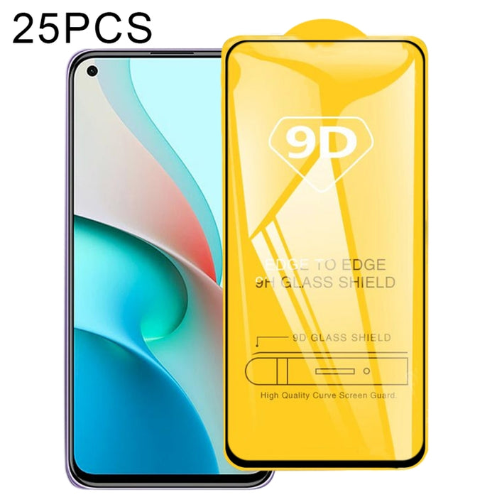 25 PCS 9D Película de vidrio templado de pantalla completa con pegamento completo, For Xiaomi Redmi Note 9 4G (25 PCS), For Xiaomi Redmi Note 9 5G (25 PCS), For Xiaomi Redmi Note 9 Pro 5G (25 PCS)
