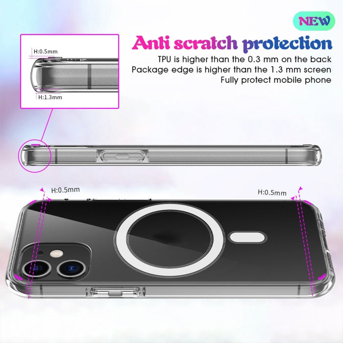 Estuche Magsafe Anillo magnético simple Todo incluido Cristal transparente Acrílico PC + TPU Estuche a prueba de golpes, For iPhone X / XS, For iPhone XR, For iPhone XS Max