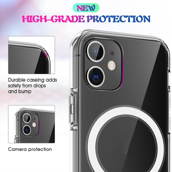 Estuche Magsafe Anillo magnético simple Todo incluido Cristal transparente Acrílico PC + TPU Estuche a prueba de golpes, For iPhone X / XS, For iPhone XR, For iPhone XS Max