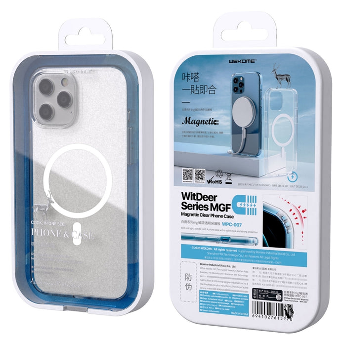 WK WPC-007 iDeal Series Magsafe Estuche Anillo magnético Todo incluido Clear TPU Estuche transparente a prueba de golpes