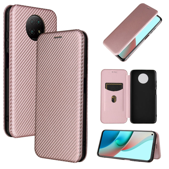 Textura de fibra de carbono Flip horizontal magnético TPU + PC + Funda de cuero PU con ranura para tarjeta, For Xiaomi Poco M3, For Samsung Galaxy A02s, For Xiaomi Redmi Note 9 5G, For Xiaomi Redmi Note 9 4G