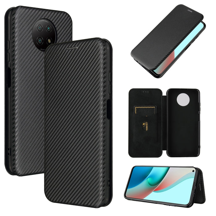 Textura de fibra de carbono Flip horizontal magnético TPU + PC + Funda de cuero PU con ranura para tarjeta, For Xiaomi Poco M3, For Samsung Galaxy A02s, For Xiaomi Redmi Note 9 5G, For Xiaomi Redmi Note 9 4G