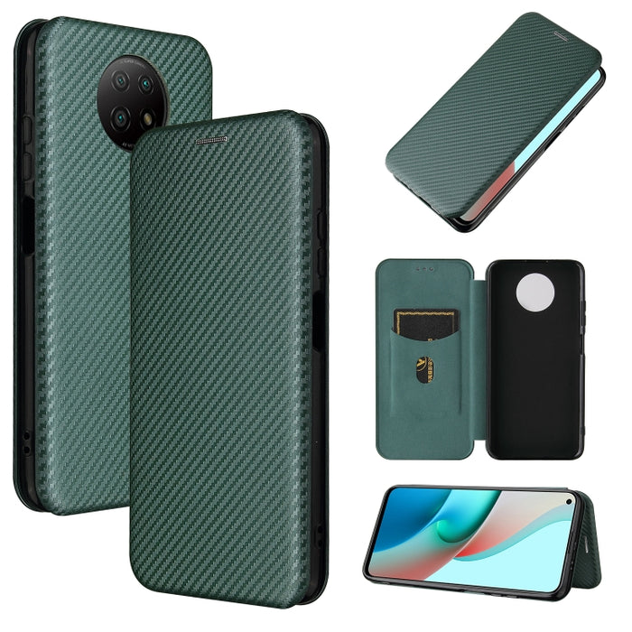 Textura de fibra de carbono Flip horizontal magnético TPU + PC + Funda de cuero PU con ranura para tarjeta, For Xiaomi Poco M3, For Samsung Galaxy A02s, For Xiaomi Redmi Note 9 5G, For Xiaomi Redmi Note 9 4G