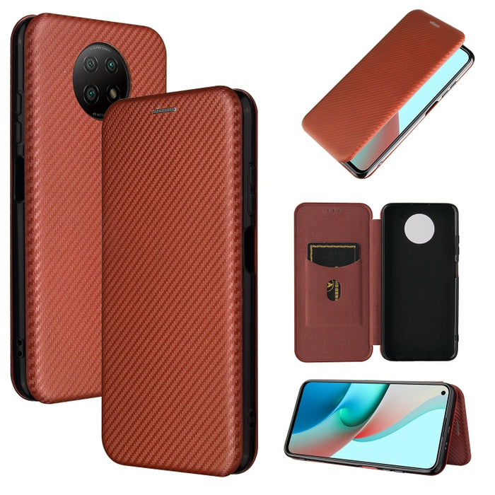 Textura de fibra de carbono Flip horizontal magnético TPU + PC + Funda de cuero PU con ranura para tarjeta, For Xiaomi Poco M3, For Samsung Galaxy A02s, For Xiaomi Redmi Note 9 5G, For Xiaomi Redmi Note 9 4G