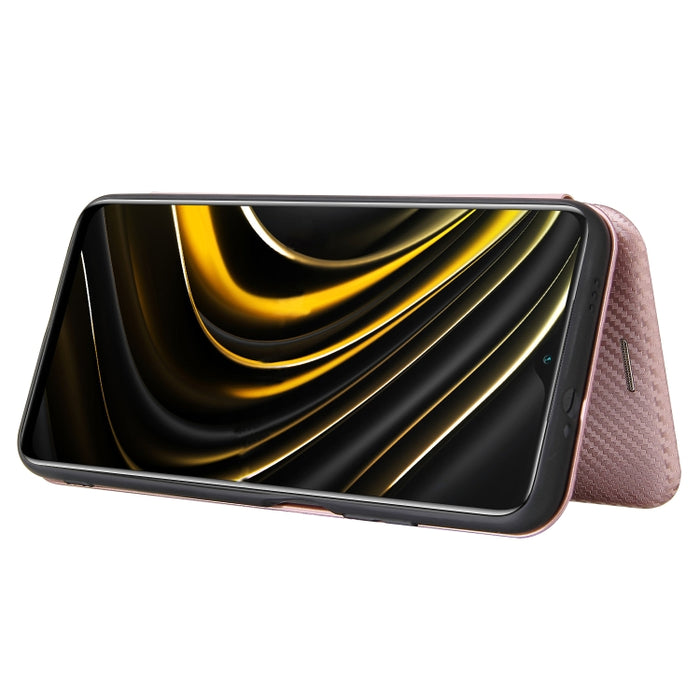 Textura de fibra de carbono Flip horizontal magnético TPU + PC + Funda de cuero PU con ranura para tarjeta, For Xiaomi Poco M3, For Samsung Galaxy A02s, For Xiaomi Redmi Note 9 5G, For Xiaomi Redmi Note 9 4G