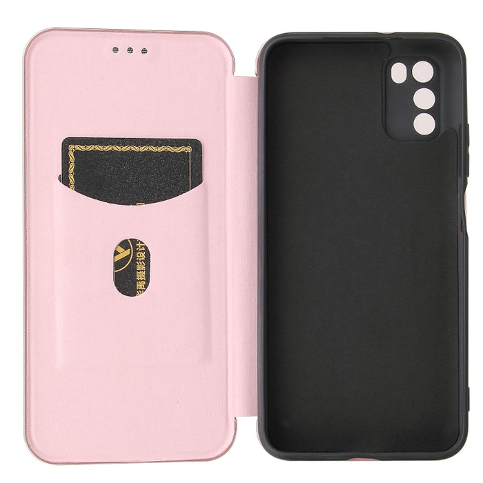 Textura de fibra de carbono Flip horizontal magnético TPU + PC + Funda de cuero PU con ranura para tarjeta, For Xiaomi Poco M3, For Samsung Galaxy A02s, For Xiaomi Redmi Note 9 5G, For Xiaomi Redmi Note 9 4G