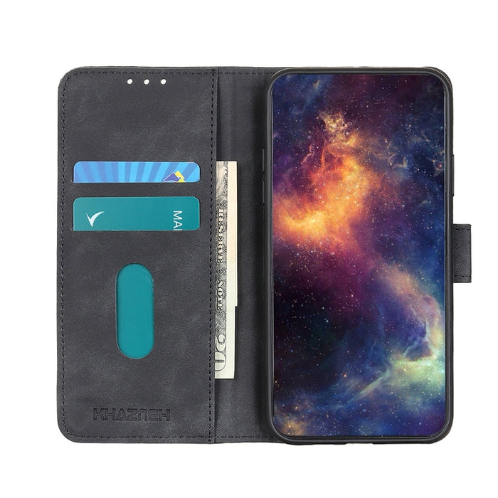 KHAZNEH Retro Texture PU + TPU Estuche de cuero con tapa horizontal con soporte y ranuras para tarjetas y billetera, For Samsung Galaxy A32 5G, For Xiaomi Poco M3
