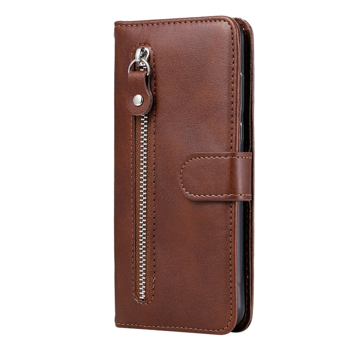 Funda de cuero con tapa horizontal y cremallera con textura de becerro a la moda con soporte y ranuras para tarjetas y función de billetera, For Samsung Galaxy S20 FE, For Xiaomi Poco X3 NFC