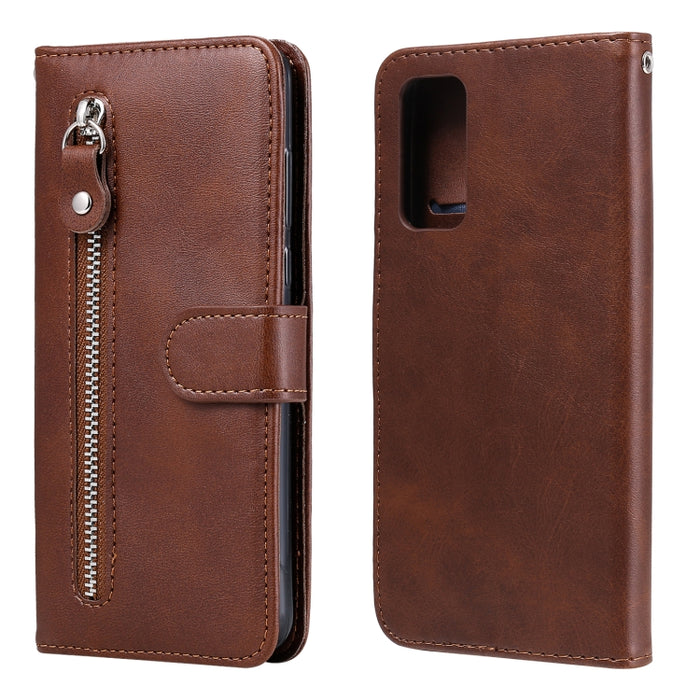 Funda de cuero con tapa horizontal y cremallera con textura de becerro a la moda con soporte y ranuras para tarjetas y función de billetera, For Samsung Galaxy S20 FE, For Xiaomi Poco X3 NFC
