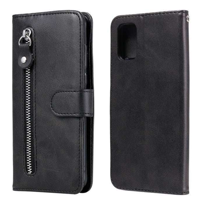 Funda de cuero con tapa horizontal y cremallera con textura de becerro a la moda con soporte y ranuras para tarjetas y función de billetera, For Samsung Galaxy S20 FE, For Xiaomi Poco X3 NFC