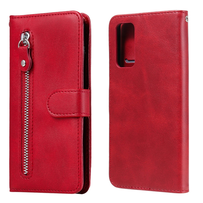 Funda de cuero con tapa horizontal y cremallera con textura de becerro a la moda con soporte y ranuras para tarjetas y función de billetera, For Samsung Galaxy S20 FE, For Xiaomi Poco X3 NFC