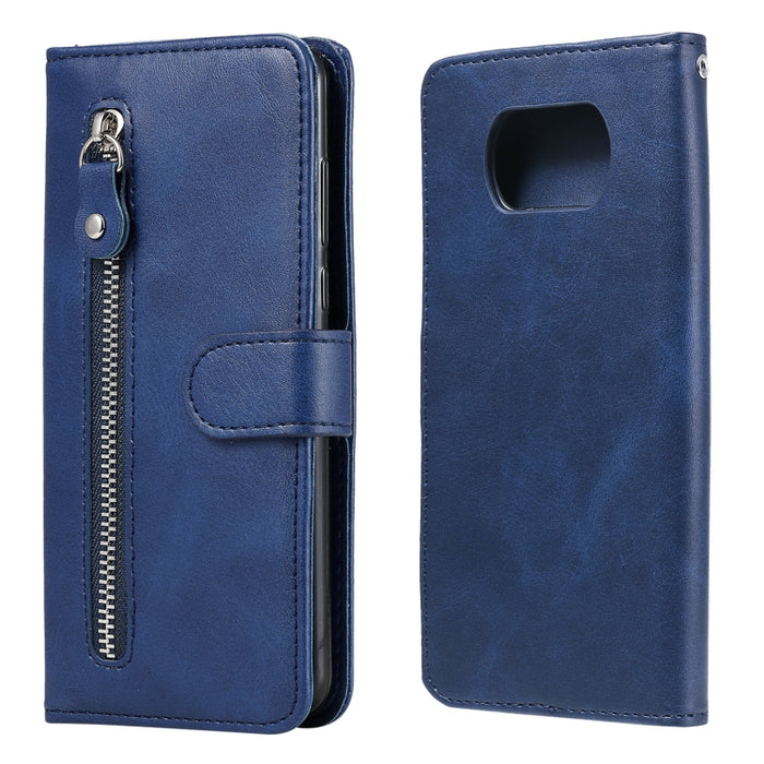 Funda de cuero con tapa horizontal y cremallera con textura de becerro a la moda con soporte y ranuras para tarjetas y función de billetera, For Samsung Galaxy S20 FE, For Xiaomi Poco X3 NFC