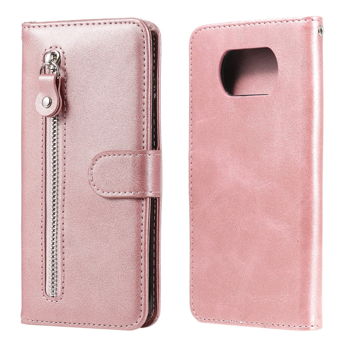 Funda de cuero con tapa horizontal y cremallera con textura de becerro a la moda con soporte y ranuras para tarjetas y función de billetera, For Samsung Galaxy S20 FE, For Xiaomi Poco X3 NFC