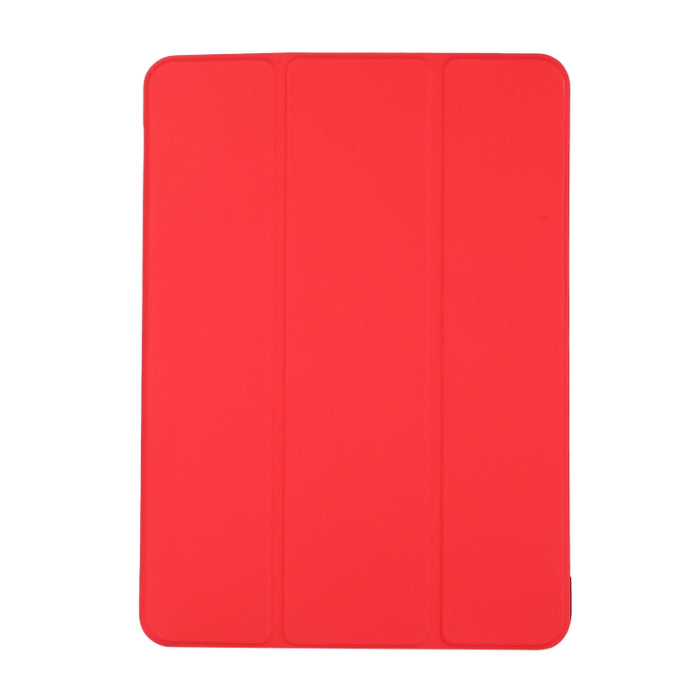 Estuche de cuero TPU + PU con tapa horizontal y textura de piel de 3 pliegues con soporte