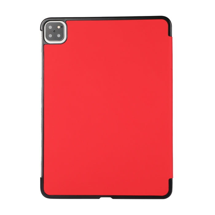 Estuche de cuero TPU + PU con tapa horizontal y textura de piel de 3 pliegues con soporte
