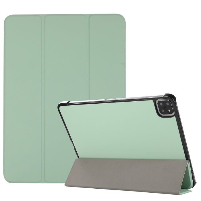 Estuche de cuero TPU + PU con tapa horizontal y textura de piel de 3 pliegues con soporte