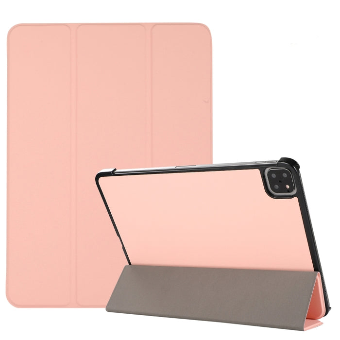Estuche de cuero TPU + PU con tapa horizontal y textura de piel de 3 pliegues con soporte