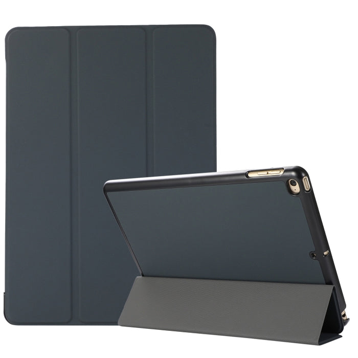 Estuche de cuero TPU + PU con tapa horizontal y textura de piel de 3 pliegues con soporte