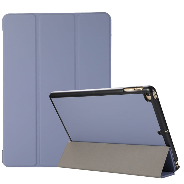 Estuche de cuero TPU + PU con tapa horizontal y textura de piel de 3 pliegues con soporte