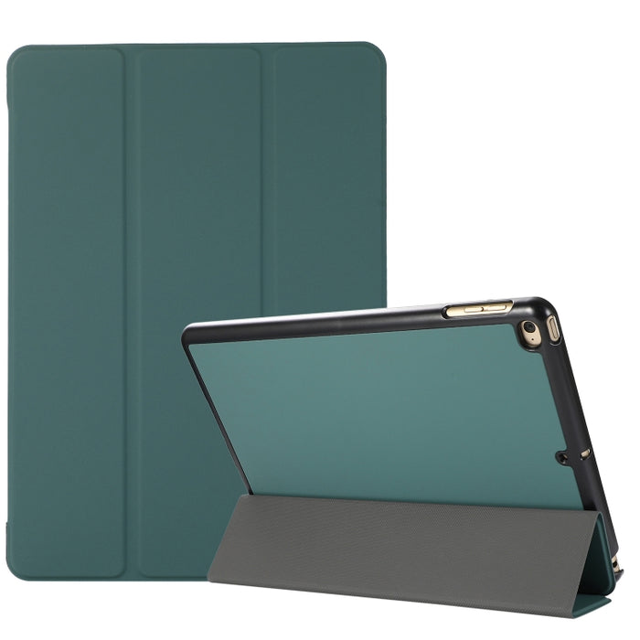 Estuche de cuero TPU + PU con tapa horizontal y textura de piel de 3 pliegues con soporte