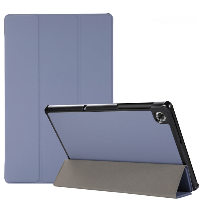Estuche de cuero TPU + PU con tapa horizontal y textura de piel de 3 pliegues con soporte