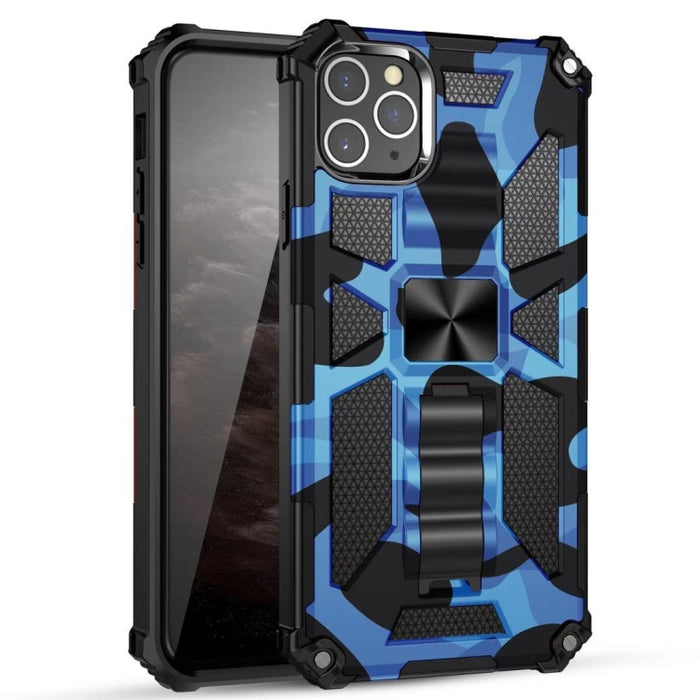 Camuflaje Armadura a prueba de golpes TPU + PC Estuche protector magnético con soporte, For iPhone 12 / 12 Pro, For iPhone 12 Pro Max