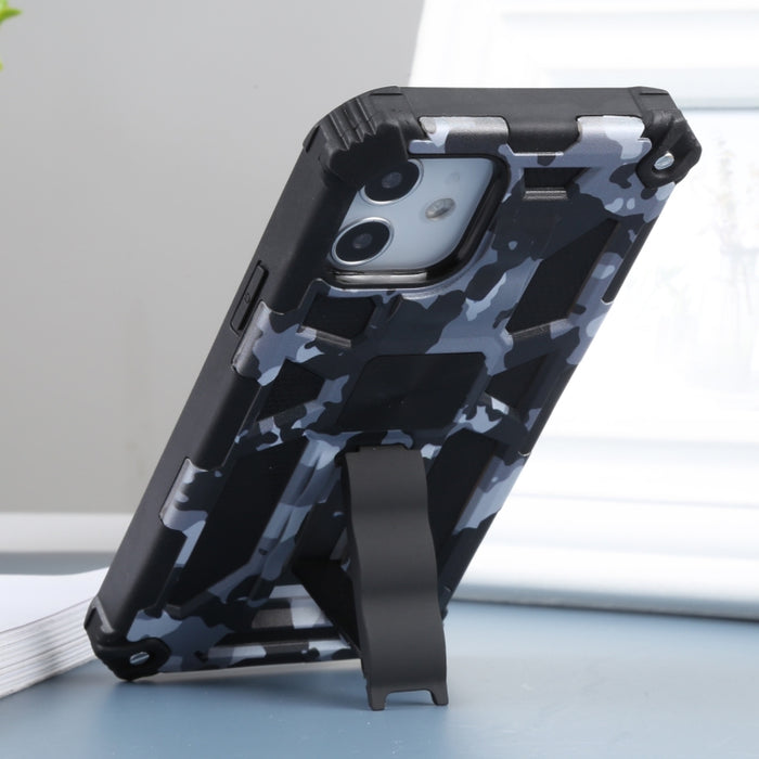 Camuflaje Armadura a prueba de golpes TPU + PC Estuche protector magnético con soporte, For iPhone 12 / 12 Pro, For iPhone 12 Pro Max