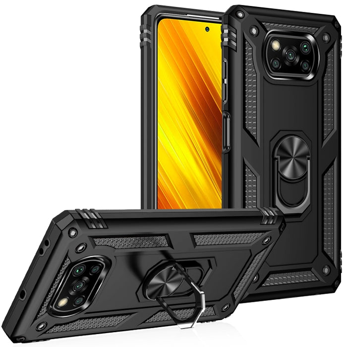 Funda protectora de TPU + PC a prueba de golpes con soporte giratorio de 360 grados, For Xiaomi Poco X3 NFC