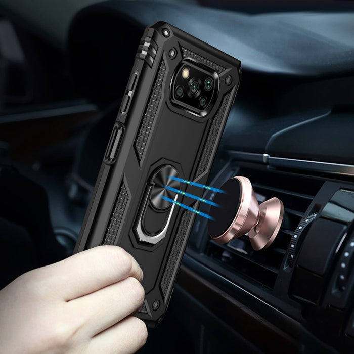 Funda protectora de TPU + PC a prueba de golpes con soporte giratorio de 360 grados, For Xiaomi Poco X3 NFC