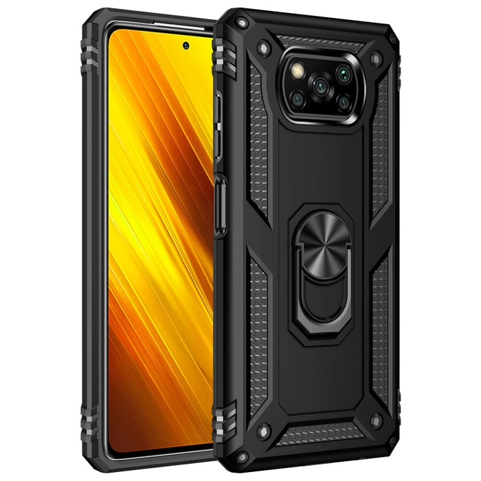 Funda protectora de TPU + PC a prueba de golpes con soporte giratorio de 360 grados, For Xiaomi Poco X3 NFC