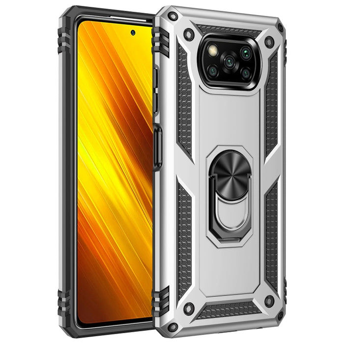 Funda protectora de TPU + PC a prueba de golpes con soporte giratorio de 360 grados, For Xiaomi Poco X3 NFC