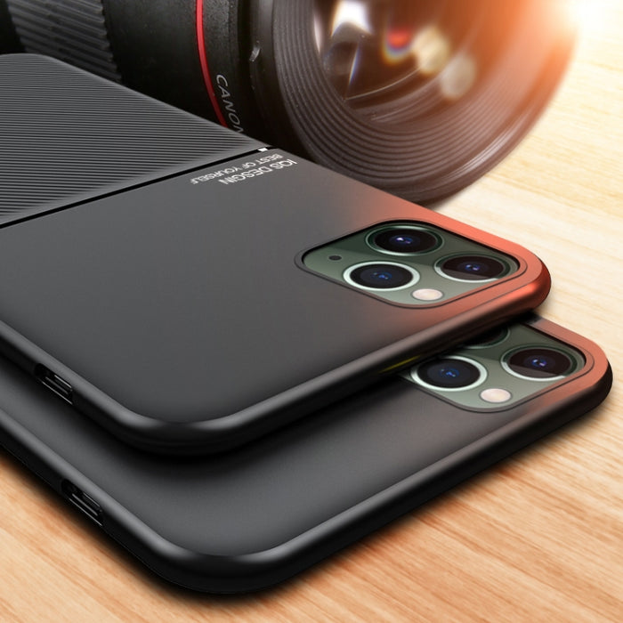 Classic Tilt Strip Grain Magnético a prueba de golpes PC + TPU Case, For iPhone 11, For iPhone 11 Pro, For iPhone 11 Pro Max, For iPhone 12 mini, For iPhone 12 / 12 Pro, For iPhone 12 Pro Max