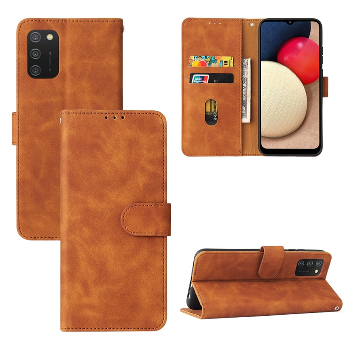 Funda de piel sintética con textura de piel de becerro con tapa horizontal y hebilla magnética con soporte, ranuras para tarjetas y cartera, For Samsung Galaxy A02s, For Xiaomi Poco M3