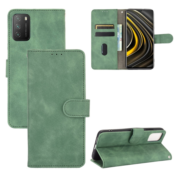 Funda de piel sintética con textura de piel de becerro con tapa horizontal y hebilla magnética con soporte, ranuras para tarjetas y cartera, For Samsung Galaxy A02s, For Xiaomi Poco M3