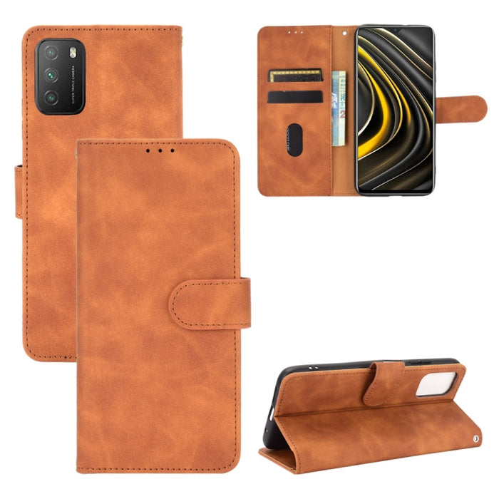 Funda de piel sintética con textura de piel de becerro con tapa horizontal y hebilla magnética con soporte, ranuras para tarjetas y cartera, For Samsung Galaxy A02s, For Xiaomi Poco M3